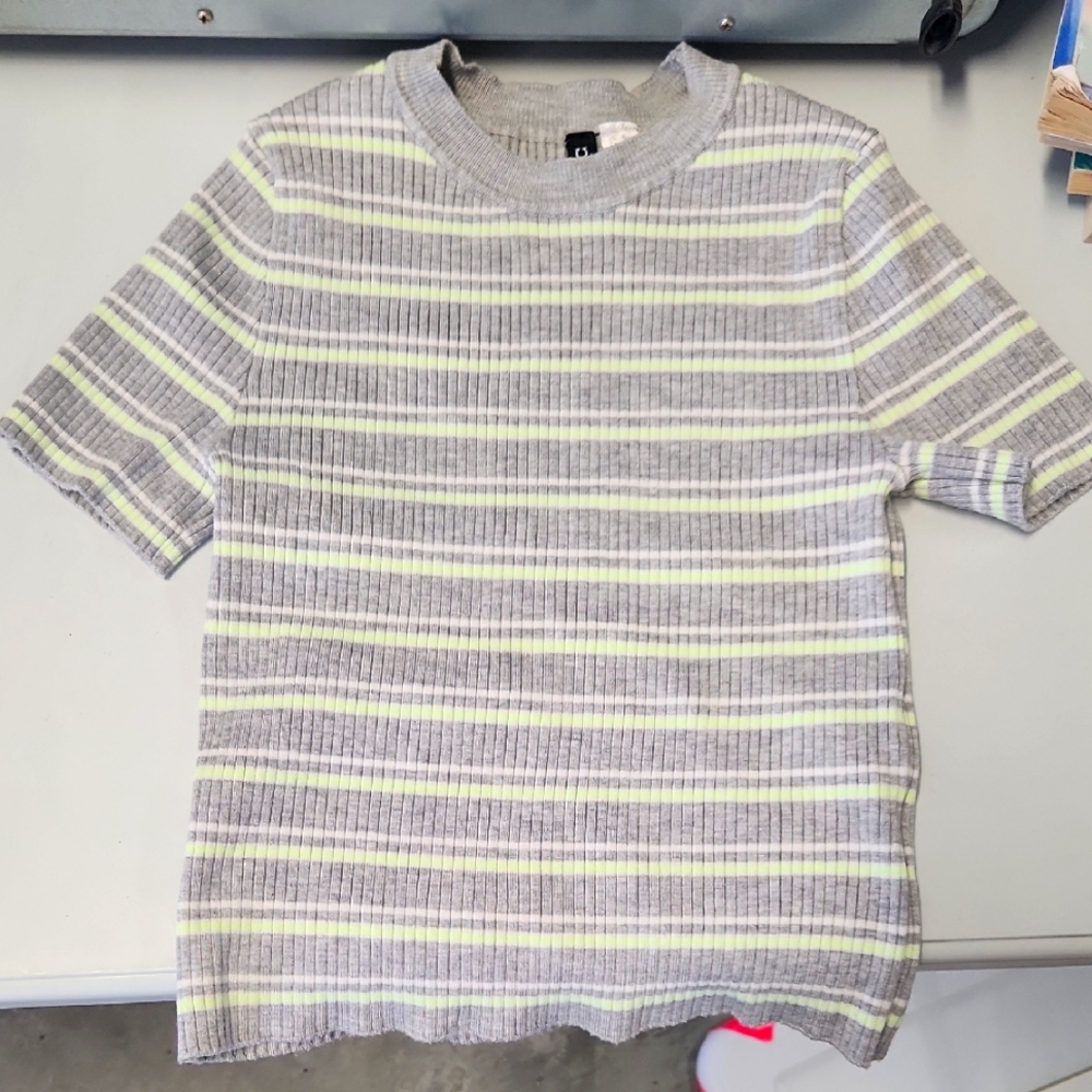 Striped Gray and Yellow T-Shirt